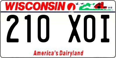 WI license plate 210XOI