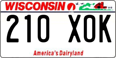 WI license plate 210XOK
