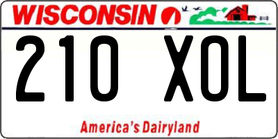 WI license plate 210XOL