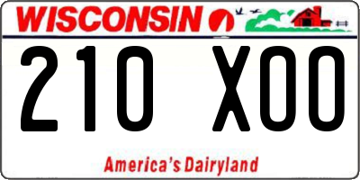 WI license plate 210XOO