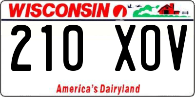 WI license plate 210XOV