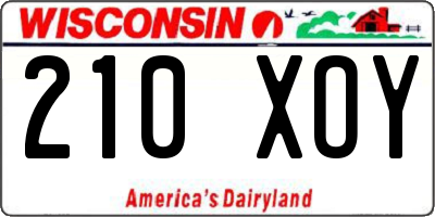 WI license plate 210XOY