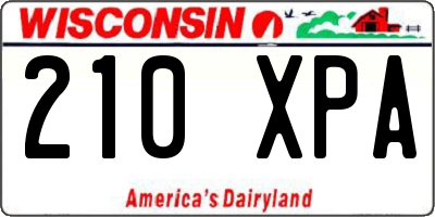 WI license plate 210XPA