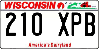 WI license plate 210XPB