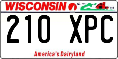 WI license plate 210XPC