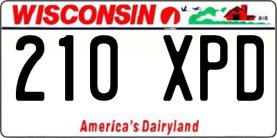 WI license plate 210XPD