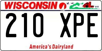 WI license plate 210XPE