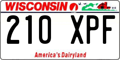 WI license plate 210XPF
