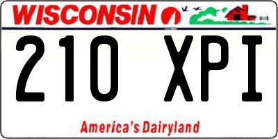 WI license plate 210XPI