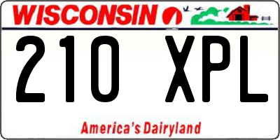 WI license plate 210XPL