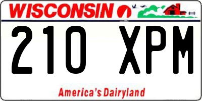 WI license plate 210XPM