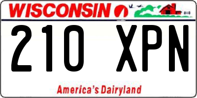 WI license plate 210XPN