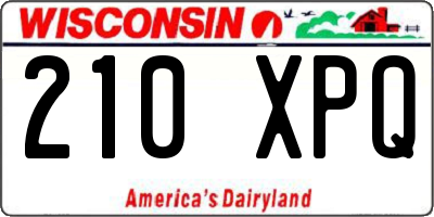 WI license plate 210XPQ