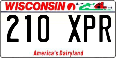WI license plate 210XPR