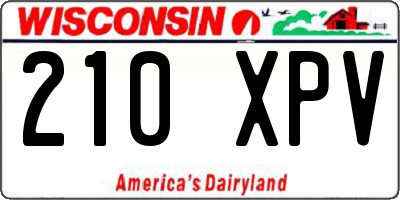 WI license plate 210XPV