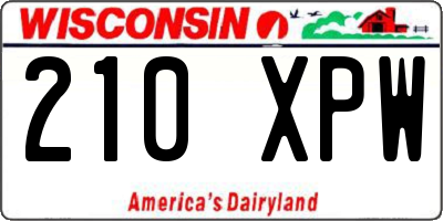 WI license plate 210XPW
