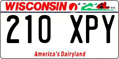 WI license plate 210XPY