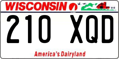 WI license plate 210XQD
