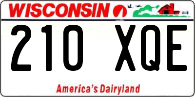 WI license plate 210XQE