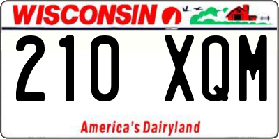 WI license plate 210XQM