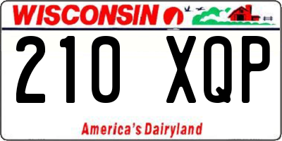 WI license plate 210XQP