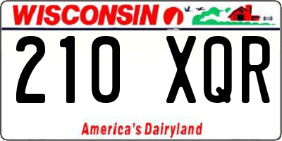 WI license plate 210XQR