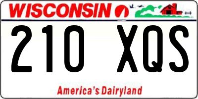 WI license plate 210XQS