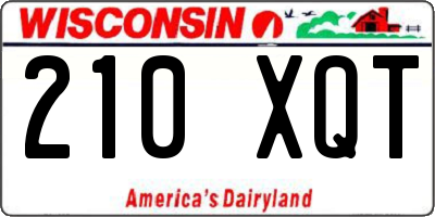 WI license plate 210XQT