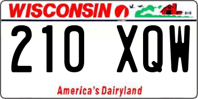WI license plate 210XQW