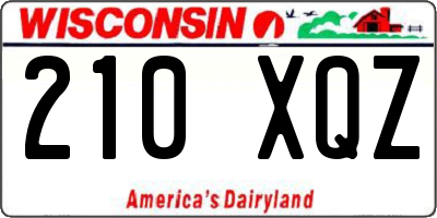 WI license plate 210XQZ