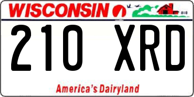 WI license plate 210XRD