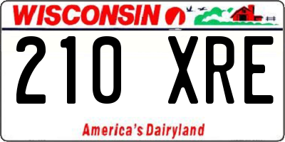 WI license plate 210XRE