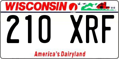 WI license plate 210XRF