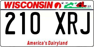 WI license plate 210XRJ