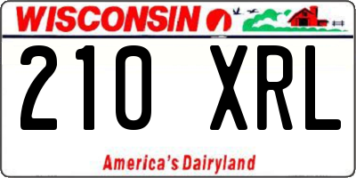 WI license plate 210XRL