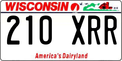 WI license plate 210XRR