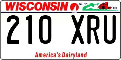 WI license plate 210XRU