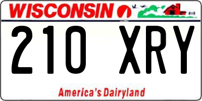 WI license plate 210XRY