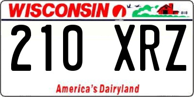 WI license plate 210XRZ