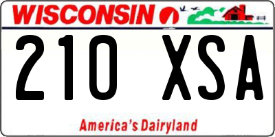 WI license plate 210XSA
