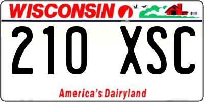 WI license plate 210XSC
