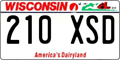 WI license plate 210XSD