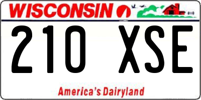 WI license plate 210XSE