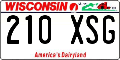WI license plate 210XSG