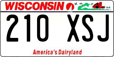 WI license plate 210XSJ