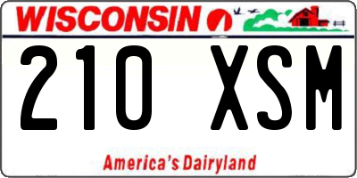 WI license plate 210XSM