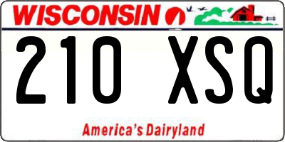 WI license plate 210XSQ