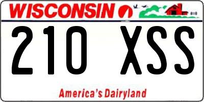 WI license plate 210XSS