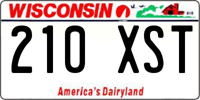 WI license plate 210XST