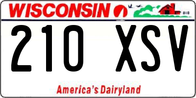 WI license plate 210XSV